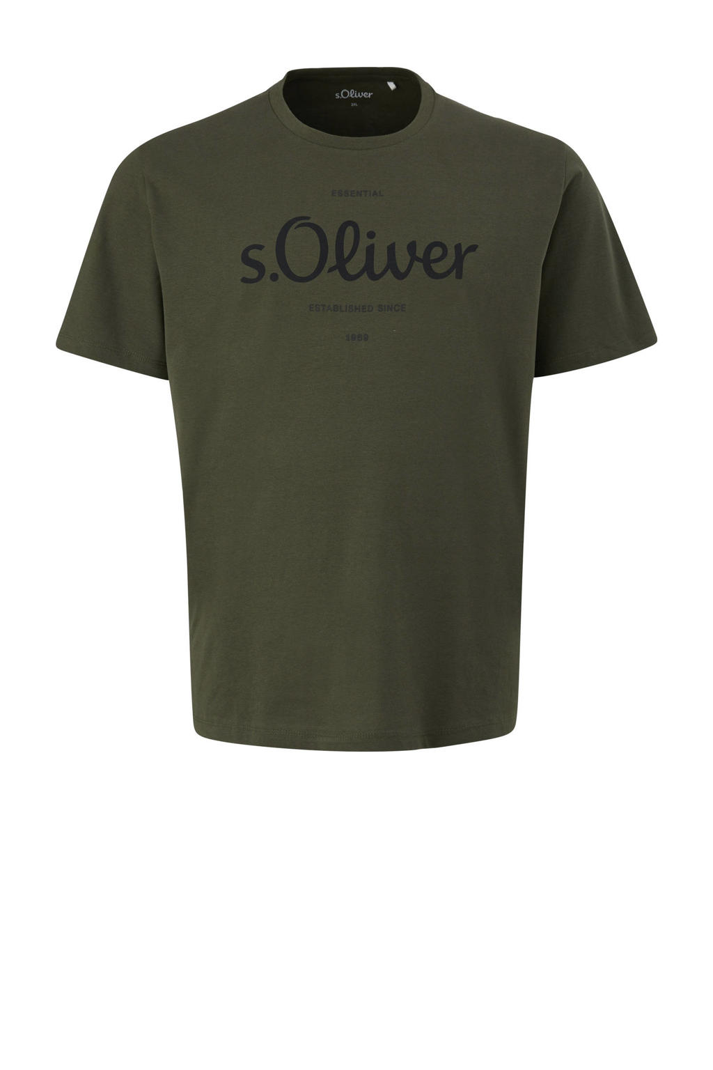 s.Oliver Big Size T-shirt Plus Size met logo groen