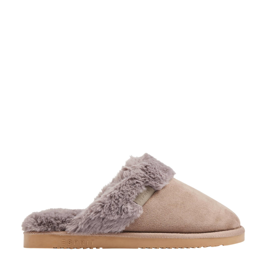 Grijze dames vanHaren pantoffels van textiel
