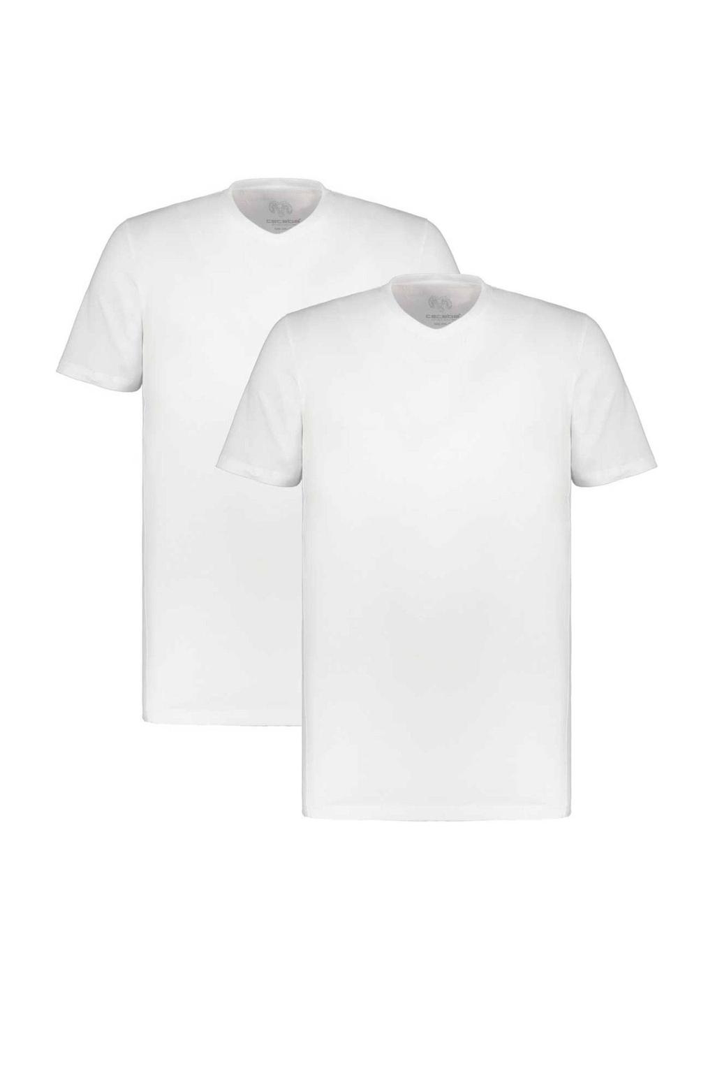 CECEBA +size ondershirt met buikmaat (set van 2) wit