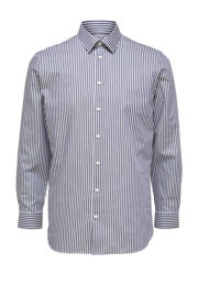 thumbnail: Selected gestreept slim fit overhemd SLHETHAN dark sapphire/white