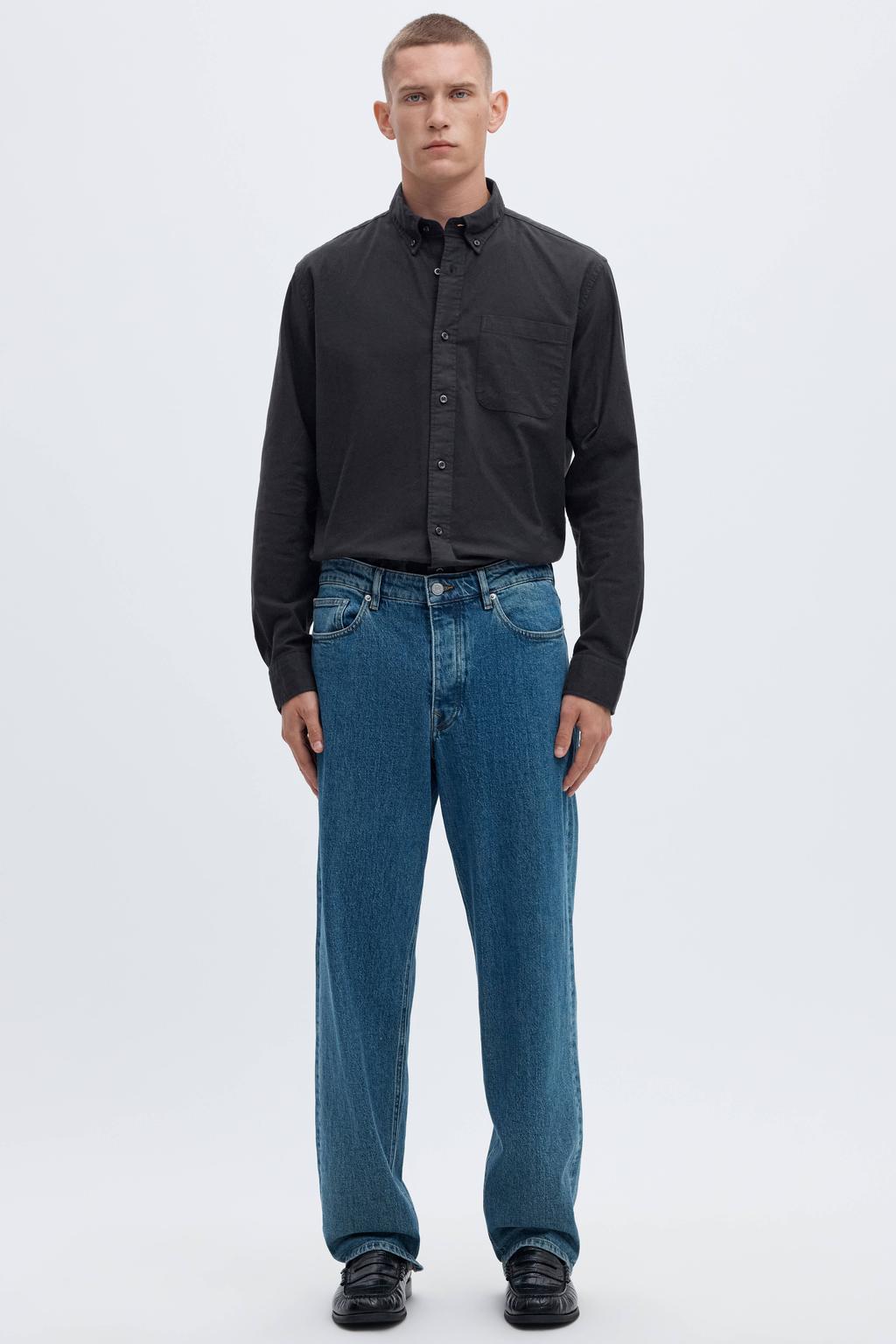 Selected regular fit overhemd SLHREGRICK-OX met katoen black