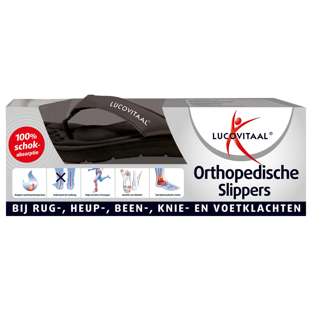 Lucovitaal Orthopedische Slipper - 41/42 Zwart 1 paar