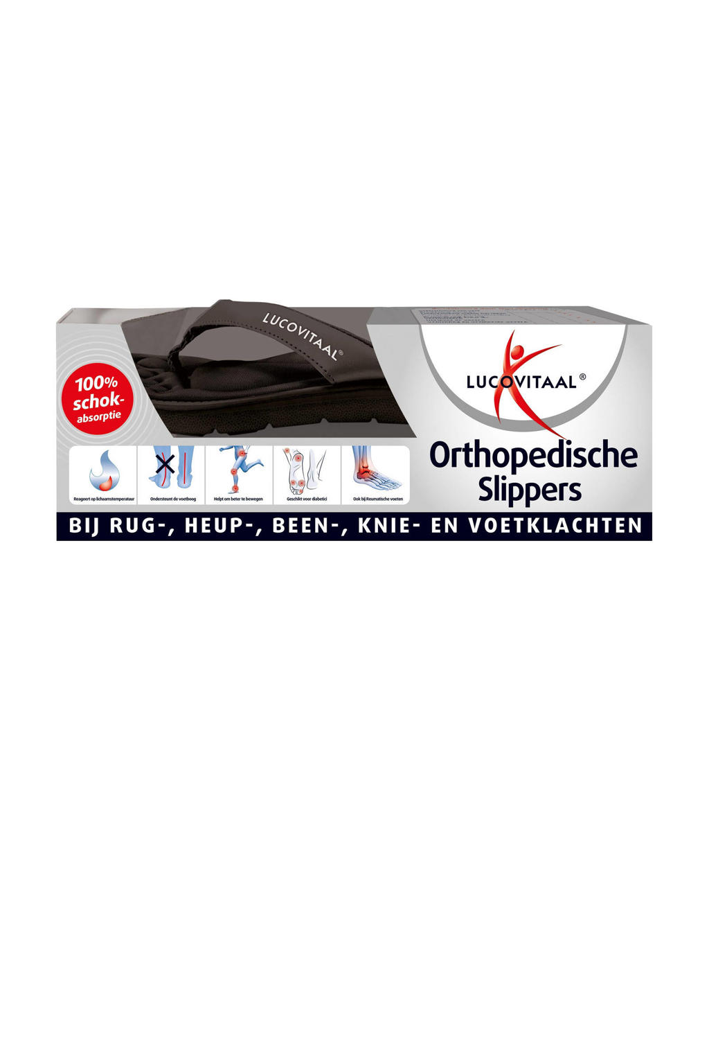 Lucovitaal Orthopedische Slipper - 37/38 Zwart 1 paar