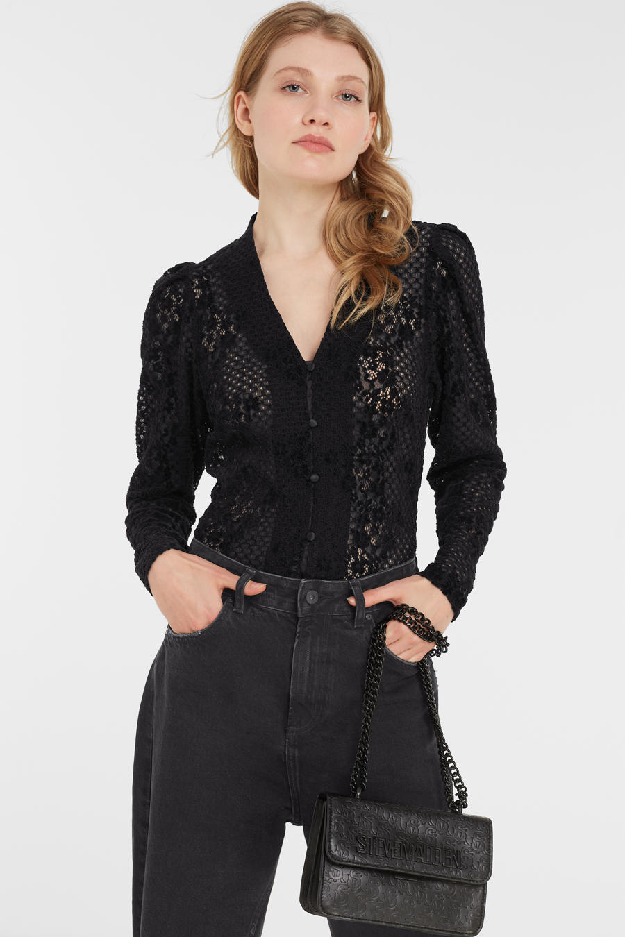 Blouses korte mouw zwart Selected FEMME