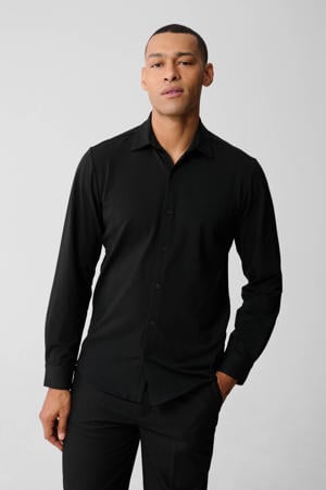regular fit overhemd zwart