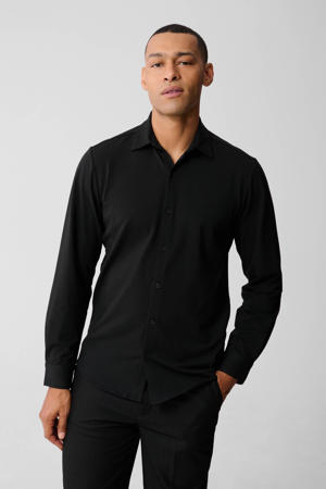 regular fit overhemd zwart