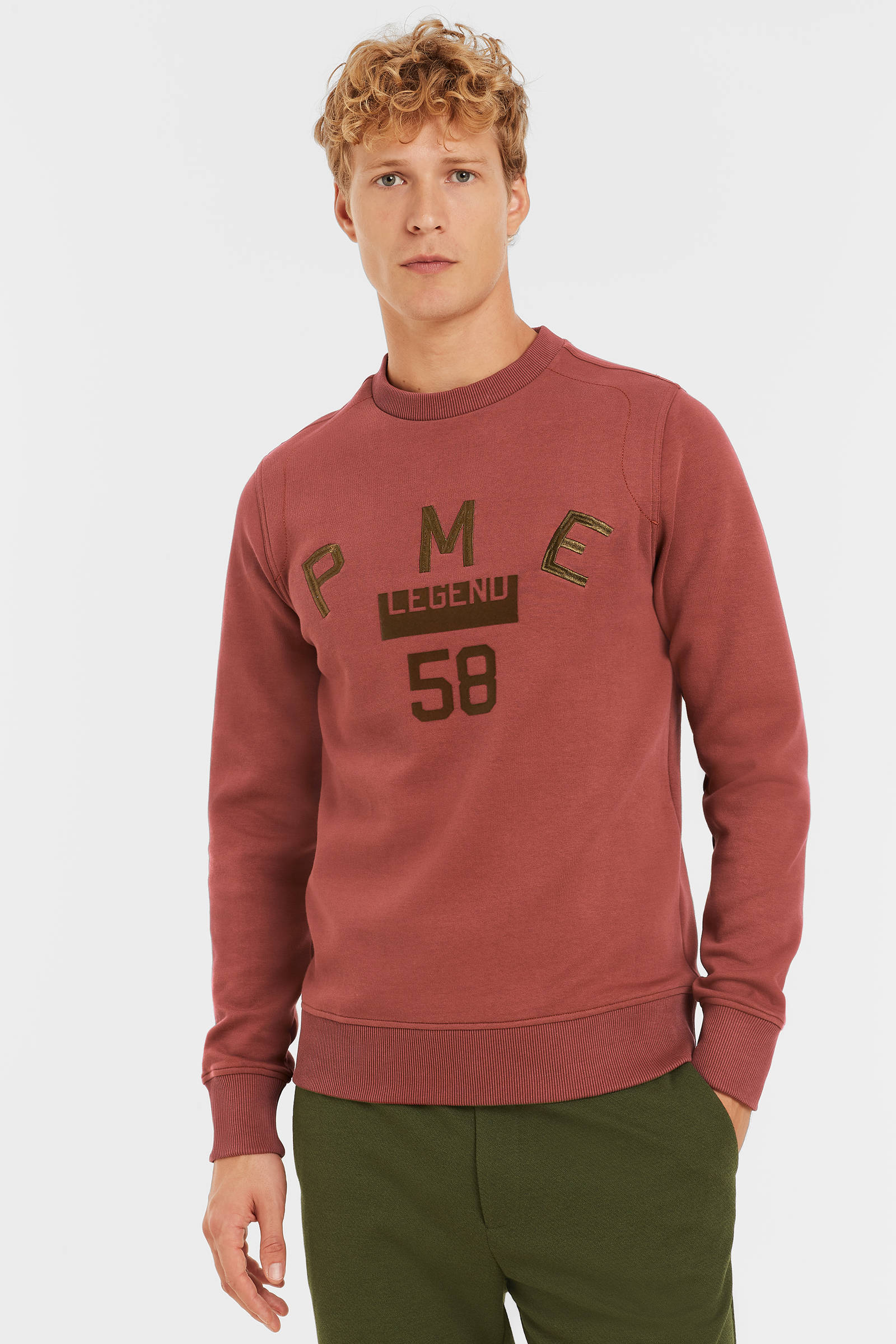 PME Legend sweater met logo 8177 henna wehkamp