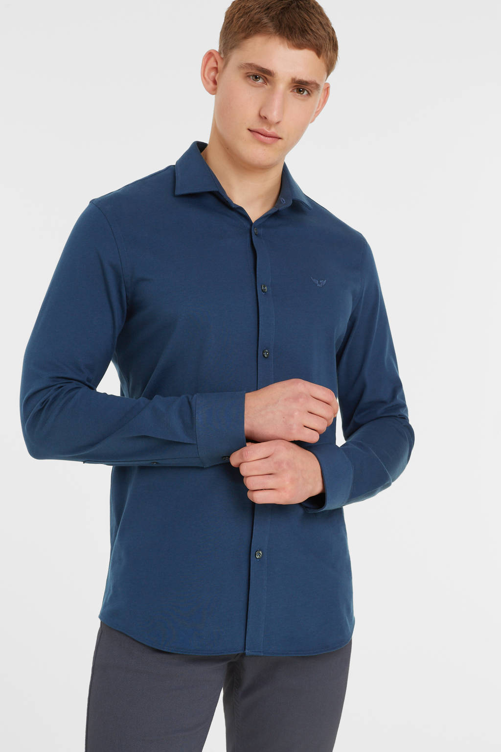 Stevig Klas Koopje PME Legend slim fit overhemd 5286 navy blazer | wehkamp