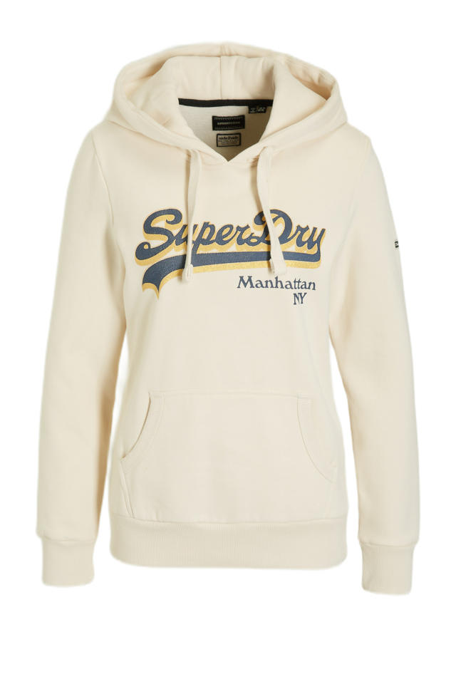 Terughoudendheid Tandheelkundig geduldig Superdry hoodie met logo ecru | wehkamp