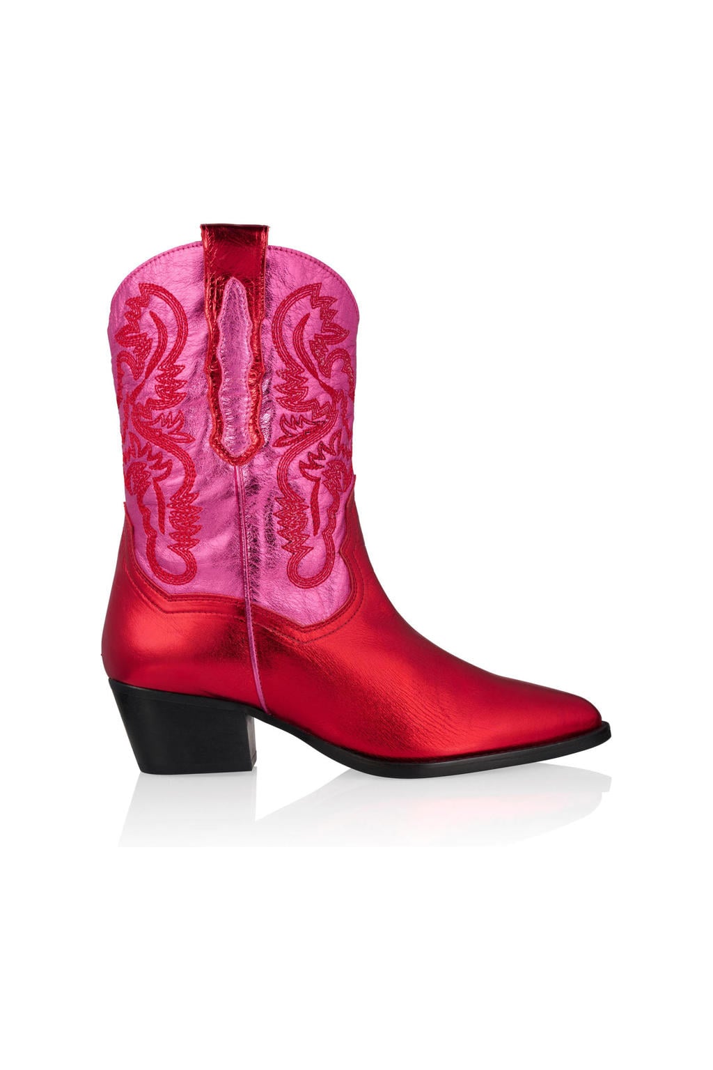 Roze en rode dames DWRS Brady leren cowboylaarzen met western hak