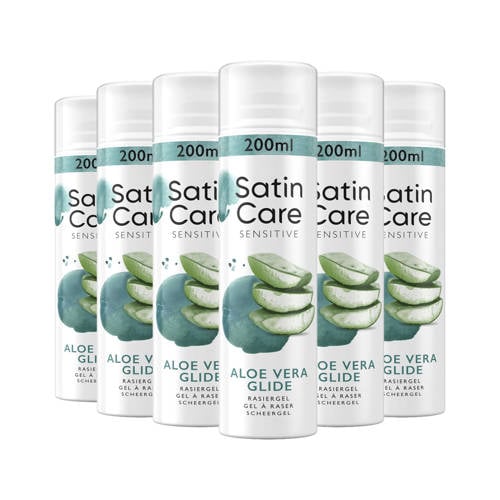 Gillette Satin Care Aloe Vera Glide scheergel - 6 x 200 ml - voordeelverpakking