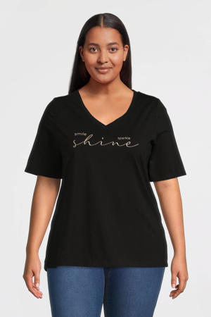 T-shirt Felina met printopdruk zwart