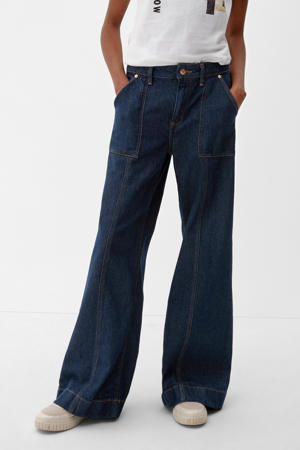 high waist wide leg jeans dark denim