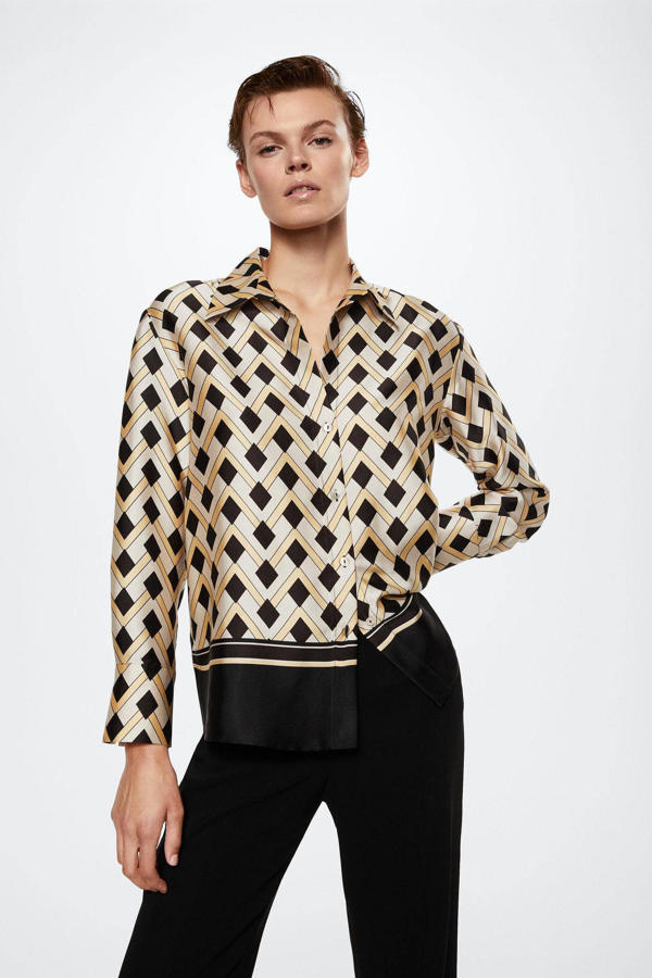 Dames off-shoulder blouse goud met lange mouwen