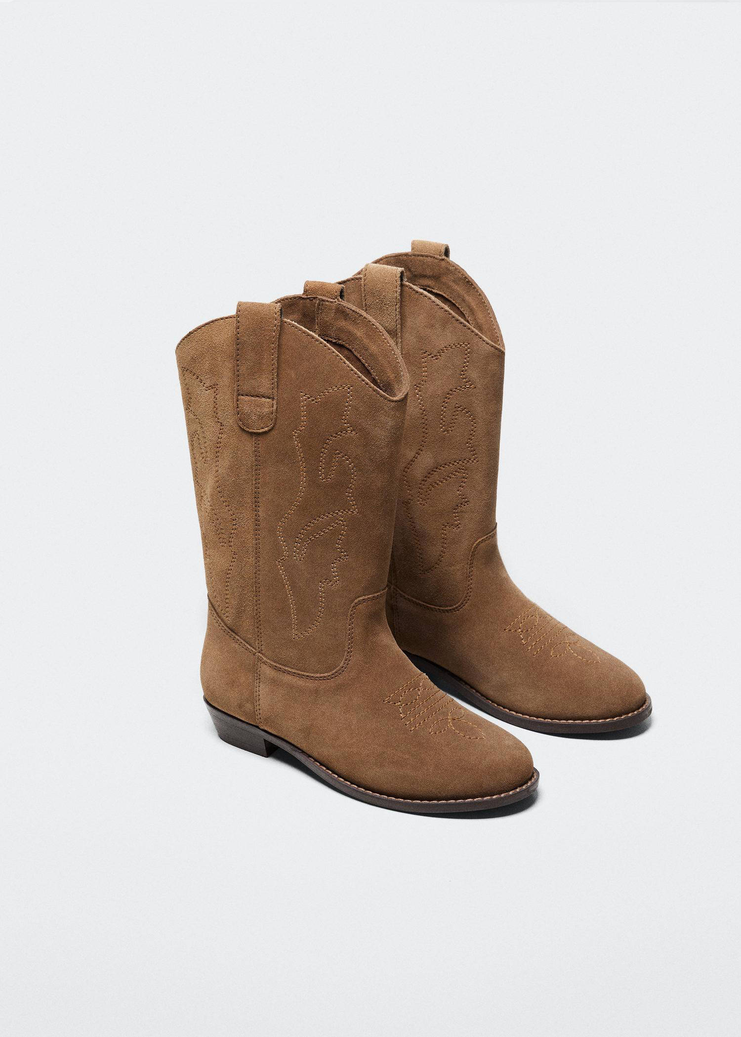 Mango Kids suède cowboylaarzen lichtbruin | wehkamp