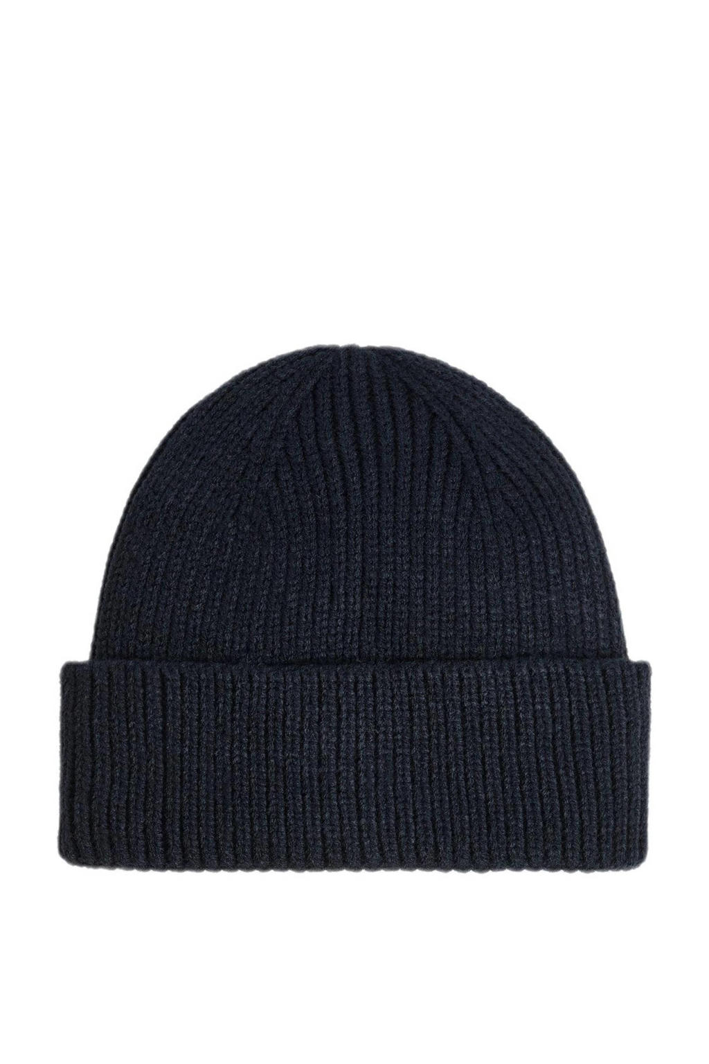 Mango Man gebreide muts donkerblauw