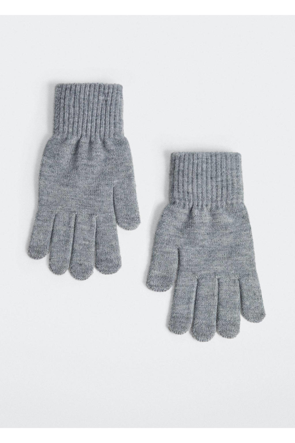 Mango Man touchscreen handschoenen lichtgrijs wehkamp