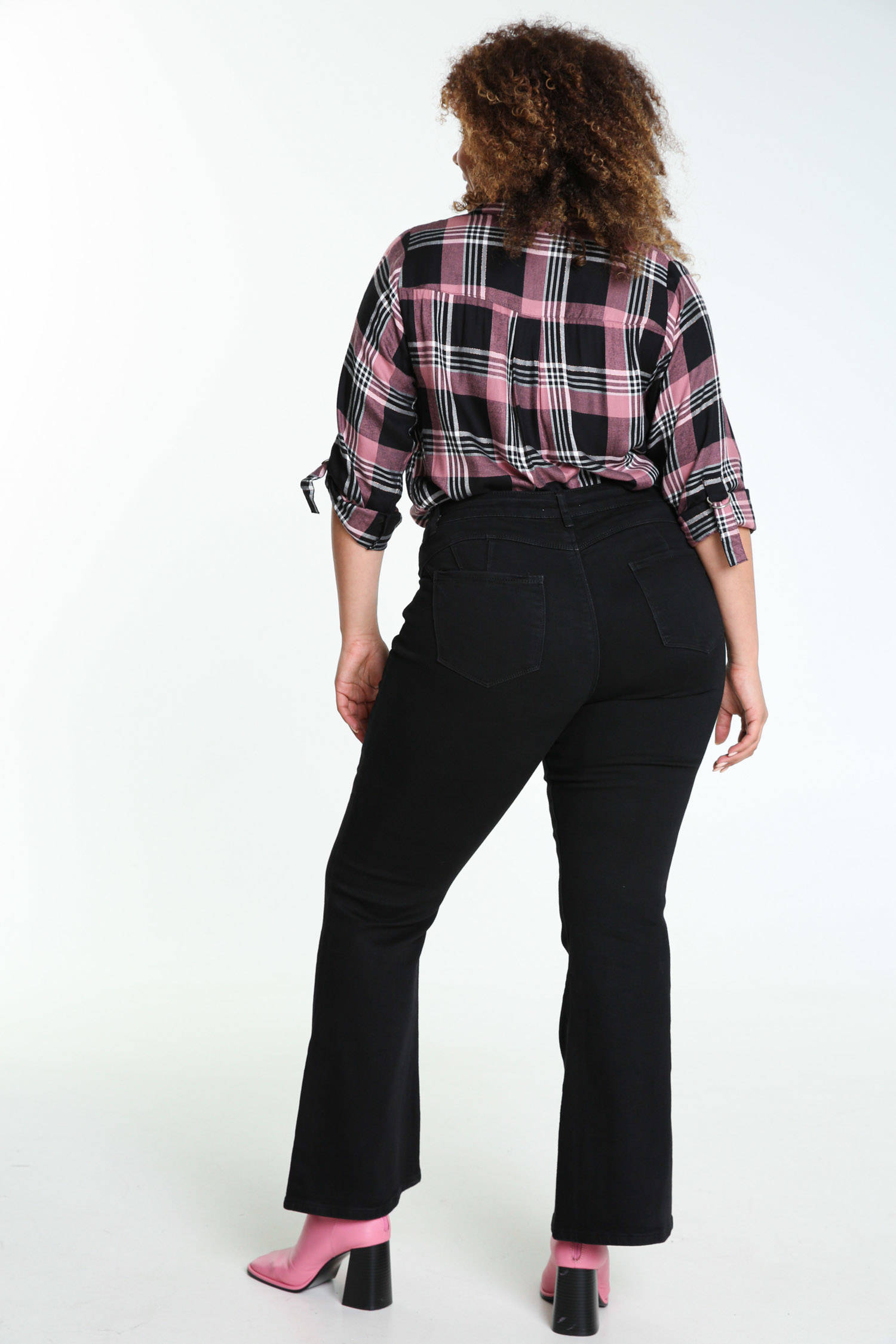 Paprika push-up flared jeans zwart | wehkamp