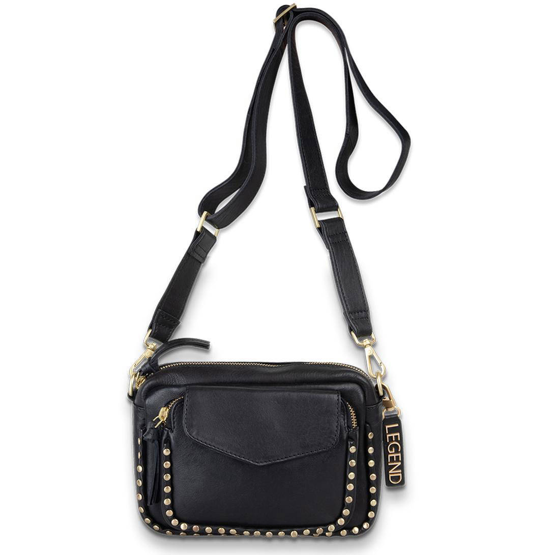 Legend leren crossbody tas Vaglia met studs zwart wehkamp