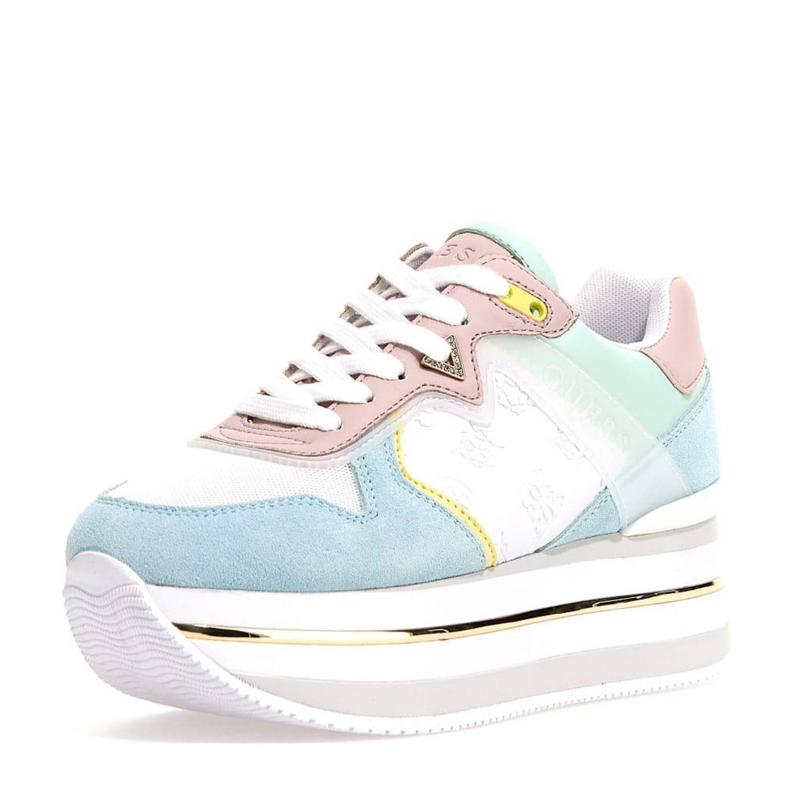 GUESS HARINNA3 leren sneakers multi | wehkamp