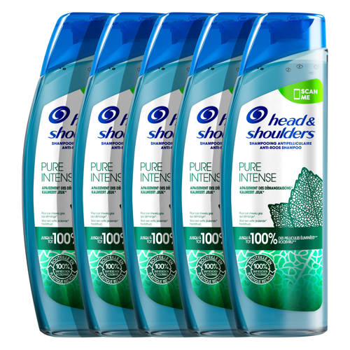 Wehkamp Head & Shoulders Pure Intense kalmeert jeuk anti-roos shampoo met pepermunt - 6 x 250ml - voordeelverpakking aanbieding