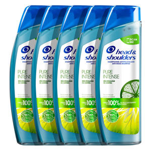 Wehkamp Head & Shoulders Pure Intense oil control anti-roos shampoo met citrus - 6 x 250ml - voordeelverpakking aanbieding