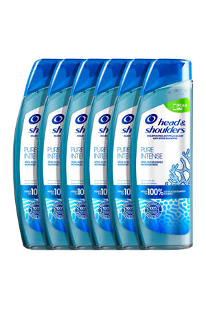 Pure Intense hoofdhuid detox anti-roos shampoo met zeemineralen - 6 x 250ml - voordeelverpakking