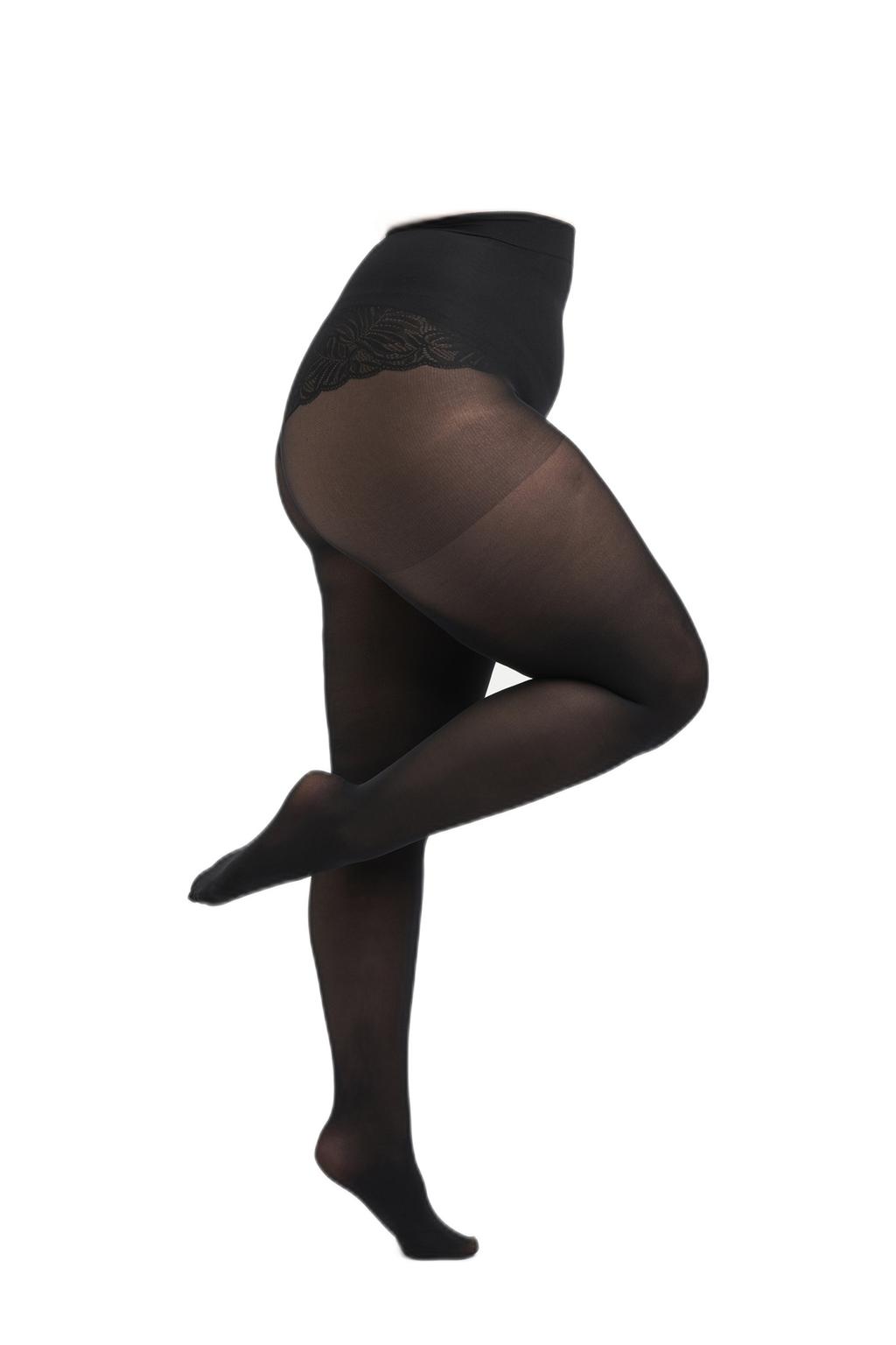 MS Mode Plus Size super stretch panty 40 denier - zwart (set van 2)