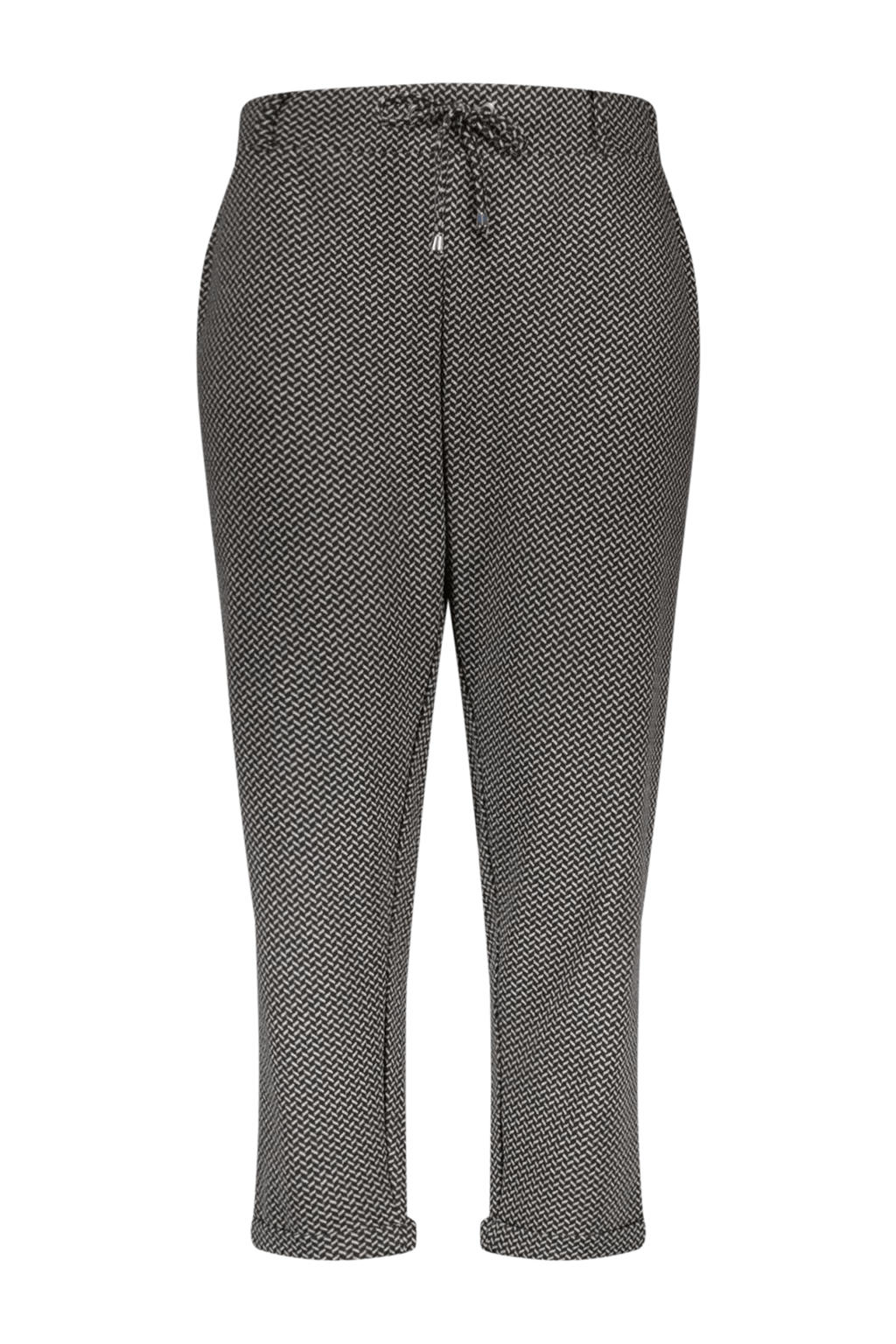 MS Mode high waist slim fit sweatpants met all over print zwart/wit