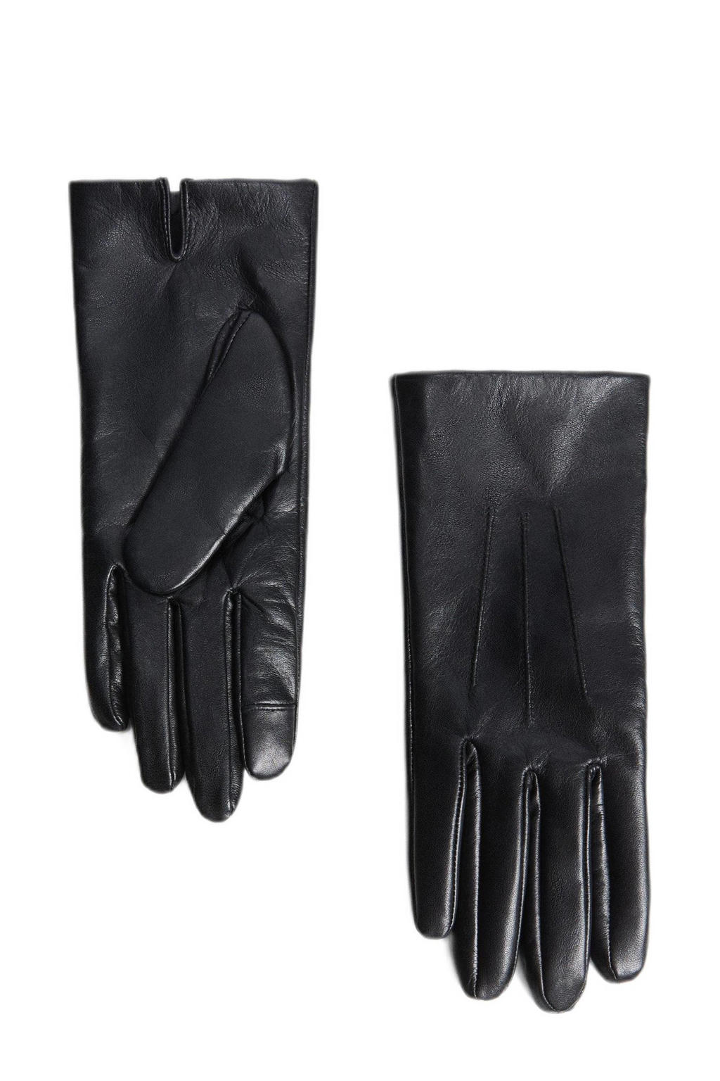Mango leren handschoenen zwart wehkamp