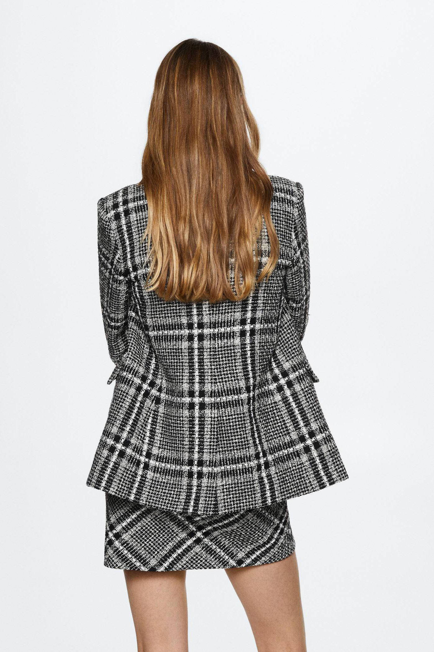 Mode Blazers Tweed blazers Authentic Clothing Company Tweed blazer lichtgrijs geruite print zakelijke stijl 