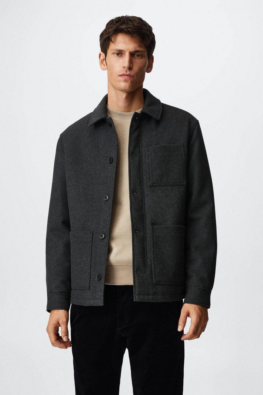 Mango Man regular fit colbert donkergrijs Mango Man regular fit colbert donkergrijs