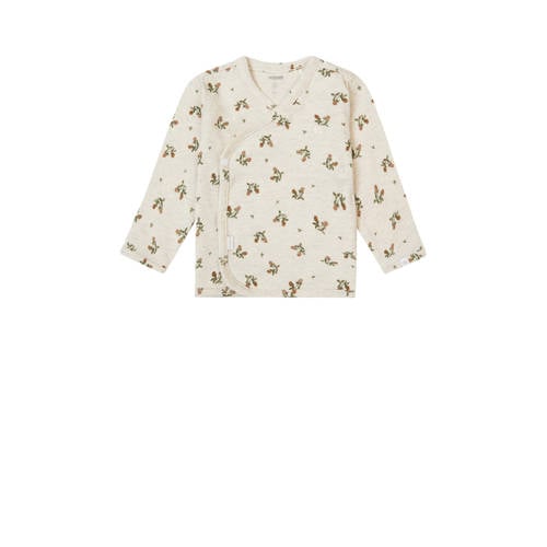 Noppies baby baby longsleeve Nicosia met katoen ecru/groen/bruin afbeelding
