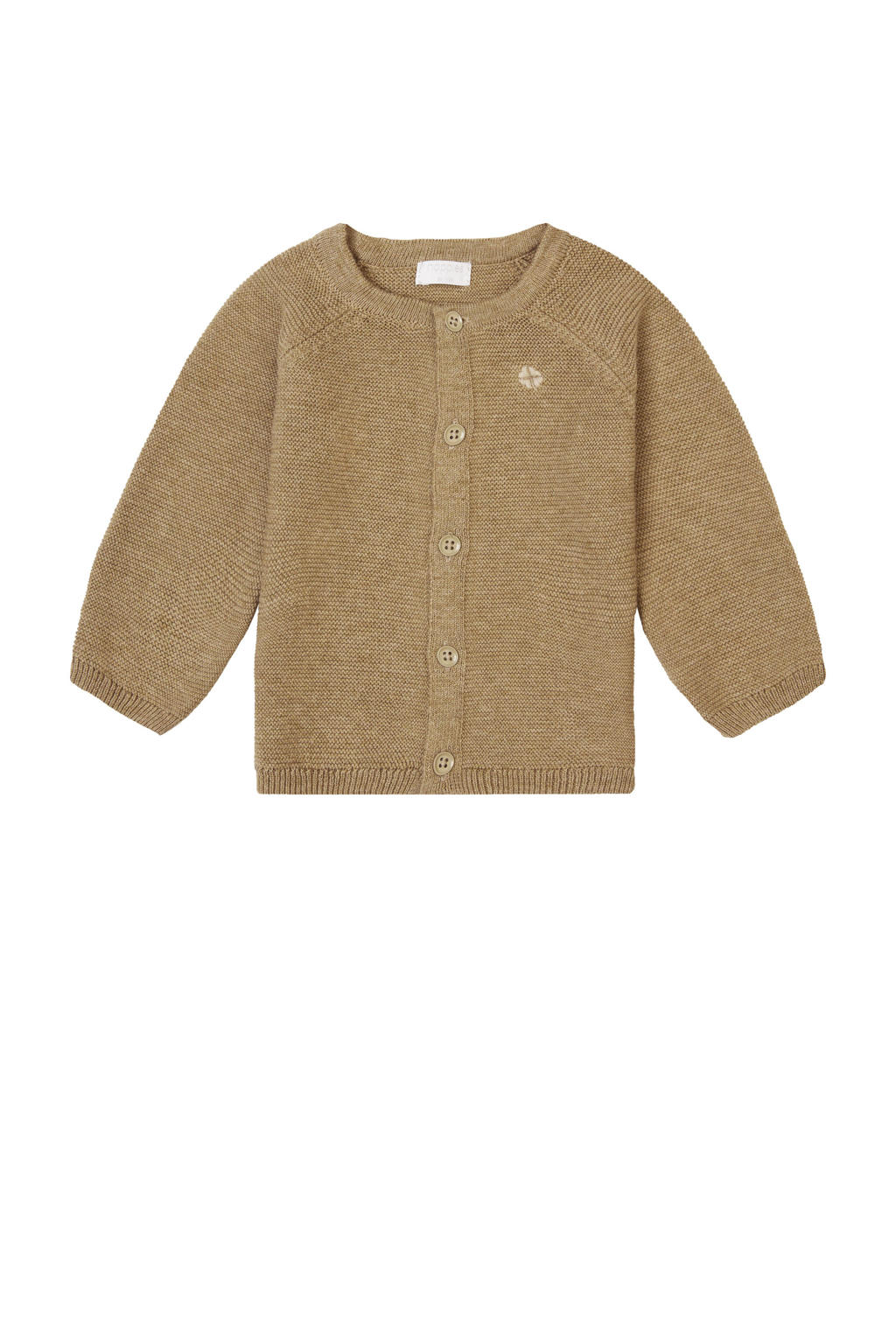 Lichtgroene jongens en meisjes Noppies baby vest Naga van katoen met effen, lange mouwen, ronde hals en drukknoopsluiting