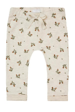 baby regular fit broek Niger met katoen ecru/groen/bruin