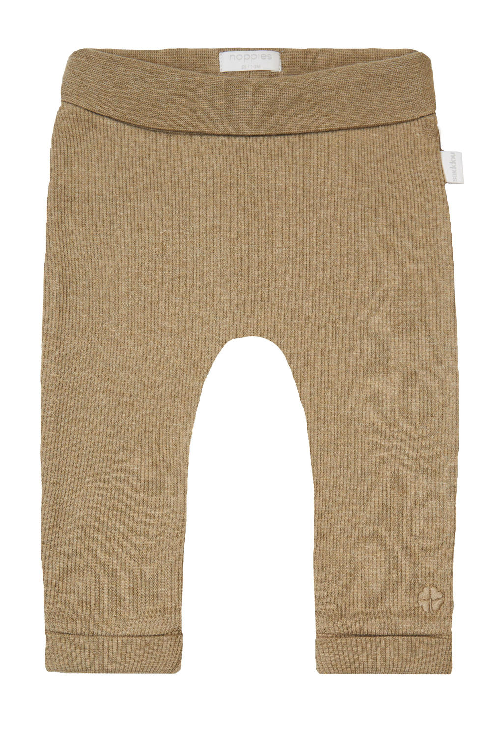 Lichtgroene Noppies baby regular fit broek Naura van katoen met elastische tailleband en effen