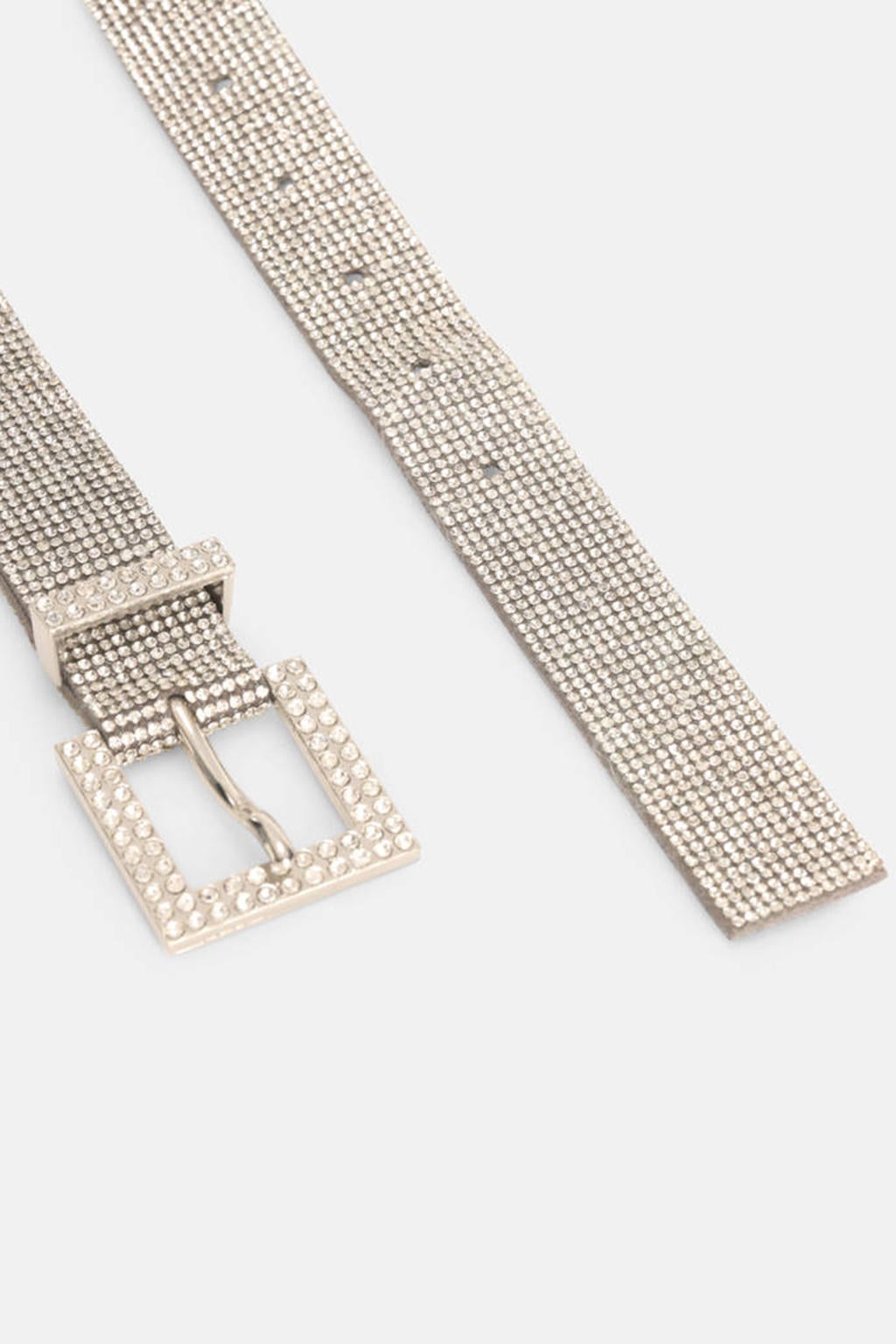 Shoeby riem met strass steentjes zilverkleurig | wehkamp