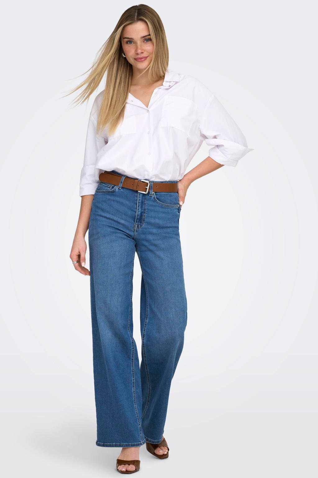 ONLY Jeans Donna Madison - Wide Leg Alta Vita In Cotone Con Fodera Elasticizzata - Foto 14