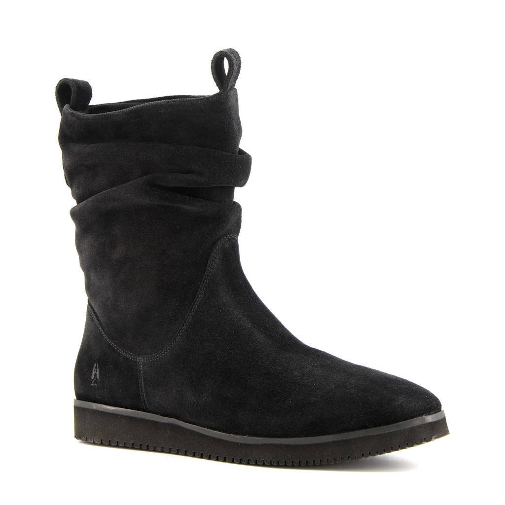 Hush Puppies suede enkellaarzen zwart wehkamp