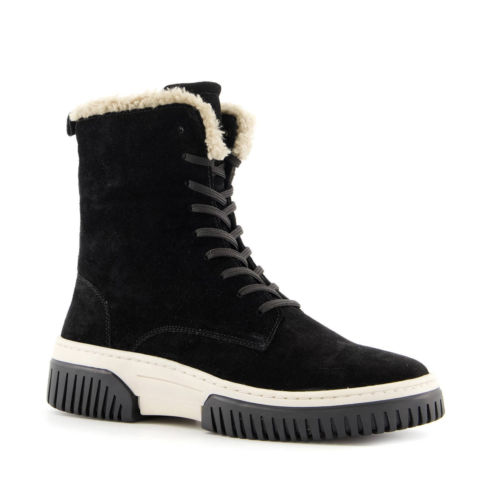 Hush Puppies suede veterboots zwart wehkamp