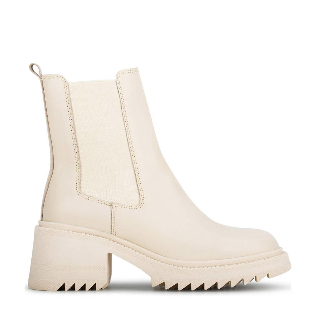 PS Poelman leren chelsea boots ecru wehkamp