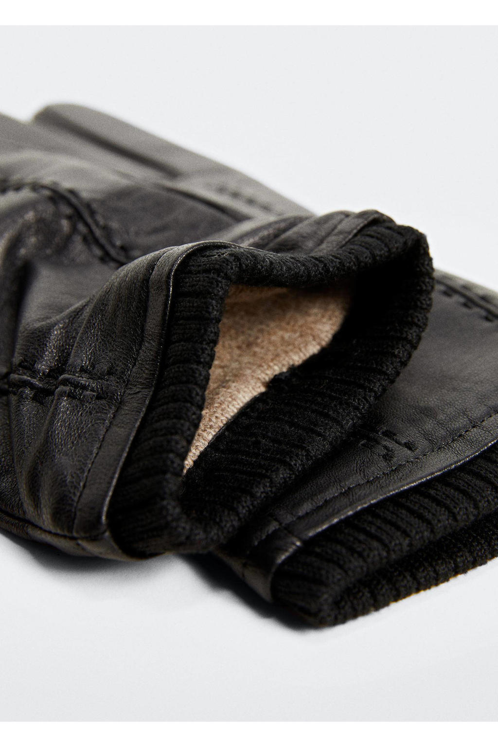 Mango Man leren handschoenen zwart wehkamp