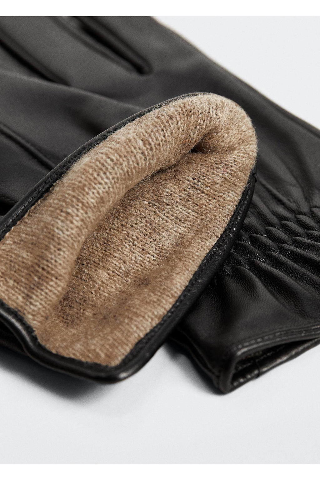 Mango Man leren handschoenen zwart wehkamp