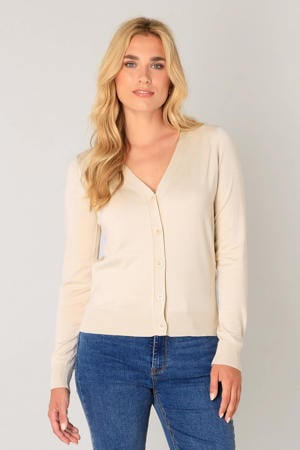 fijngebreid vest beige
