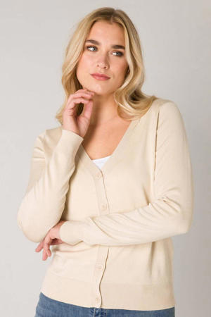 fijngebreid vest beige