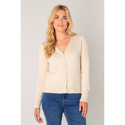 Base Level fijngebreid vest beige afbeelding