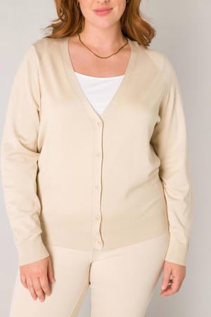 fijngebreid vest beige