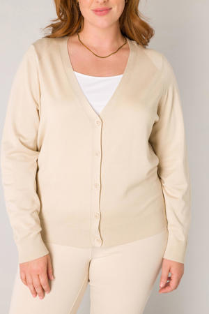 fijngebreid vest beige