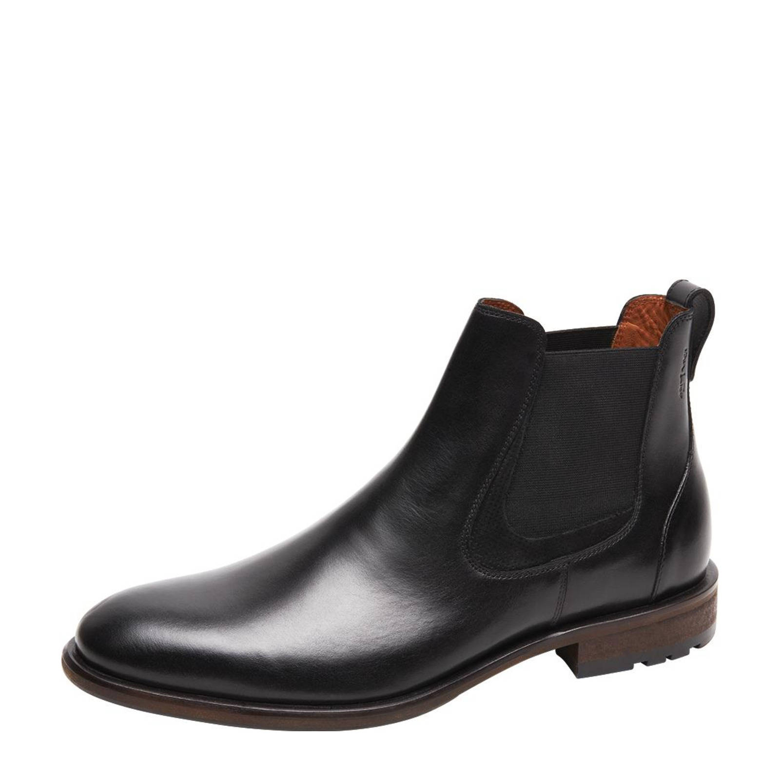 Van Lier Henry leren chelsea boots zwart | wehkamp