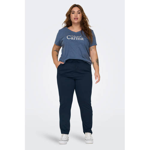 ONLY CARMAKOMA slim fit broek CARGOLDTRASH donkerblauw afbeelding